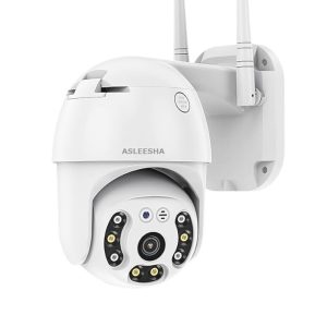8MP 360 Degree Smart WiFi Camera Outdoor Ptz IP Camera HD IP66 Waterproof Automatic Tracking IP WiFi Camera (ICsee APP) (Black & White)